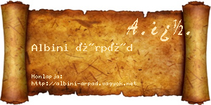 Albini Árpád névjegykártya